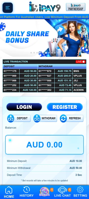 Ipay9 Casino browser-based mobile platform on a smartphone